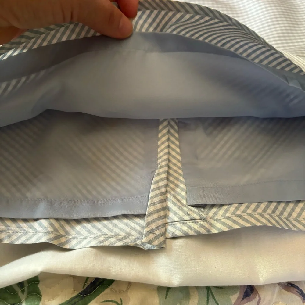 Talbots Silk Baby blue Gingham Sleeveless Shift fully lined mini Dress Sz 6 - Picture 12 of 12
